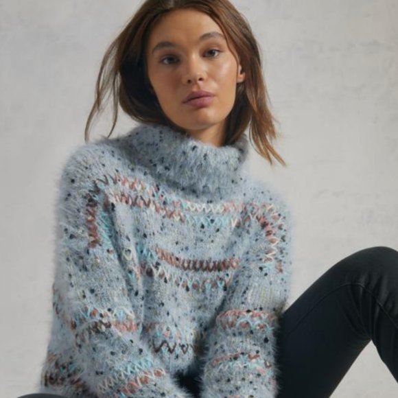 DARLA SPECKLED EYELASH TURTLENECK SWEATER anthropologie - Picture 3 of 7